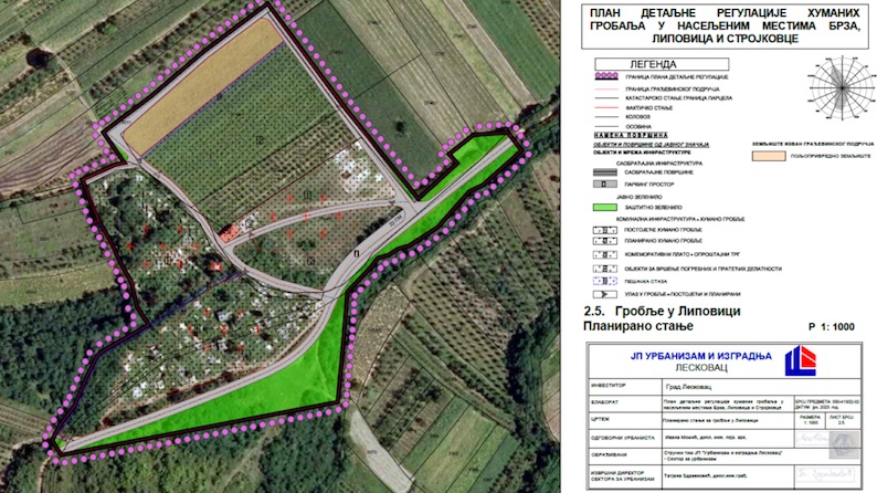 Planska podloga za uređivanje i upravljanje humanim grobljima u Brzi, Lipovici i Strojkovcu kao i za izgradnju trafo stanice u Bratmilovcu