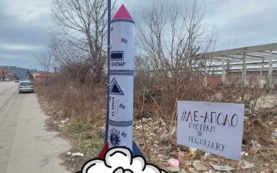 Gerila Leskovac postavila po gradu „rakete za reciklažu“
