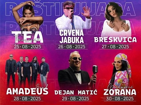 Objavljen raspored koncerata na ovogodišnjoj Rošiljijadi
