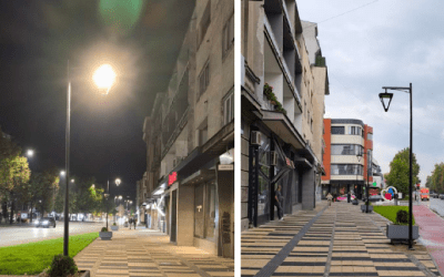 Postavljeni lampioni na trotaru u centru Leskovca