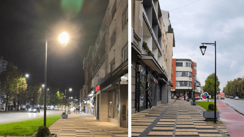 Postavljeni lampioni na trotaru u centru Leskovca