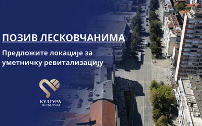 Poziv građanima da predlože lokacije za nove umetničke sadržaje u Leskovcu