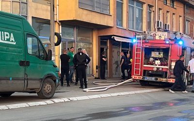 Požar u ulici Kralja Petra Prvog u Leskovcu