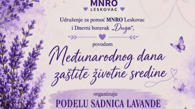 MNRO i Duga dele besplatne sadnice lavande na trgu u Leskovcu