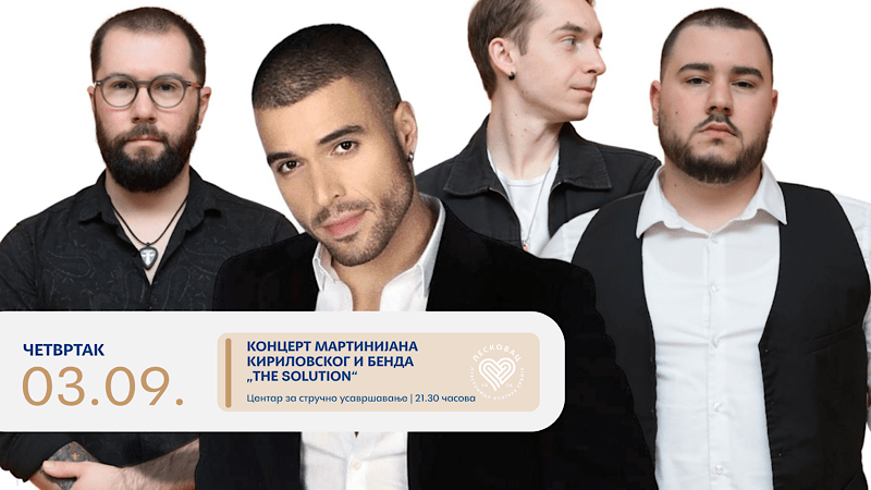Veče stendap komedije, Martinijan Kirilovski i „The Solution“ bend 3. septembra u Leskovcu